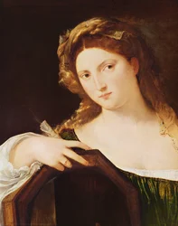 Detail der Allegorie der Eitelkeit, oder Junge Frau mit einem Spiegel, um 1515